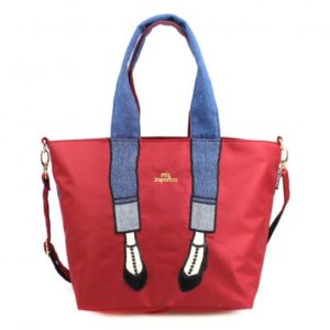 B-6866 Mis Zapatos Roll-up Denim 2way sling bag - Red